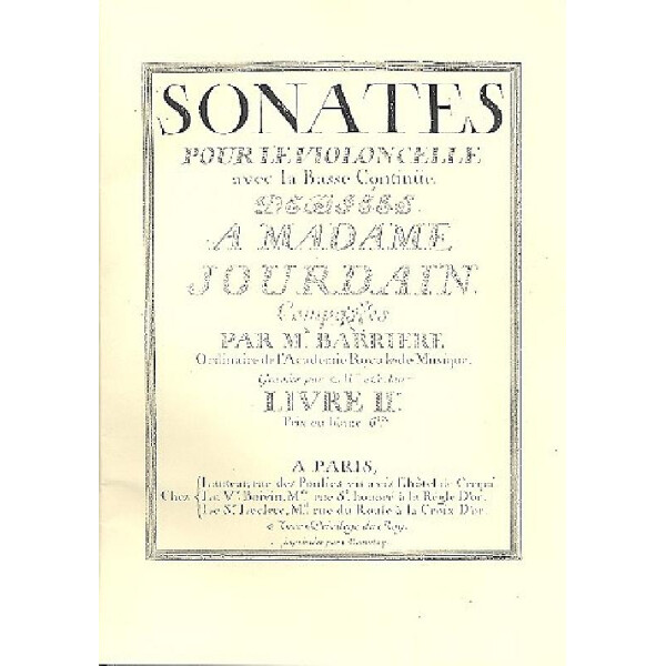 Sonates pour le violoncelle avec la basse continue vol.2