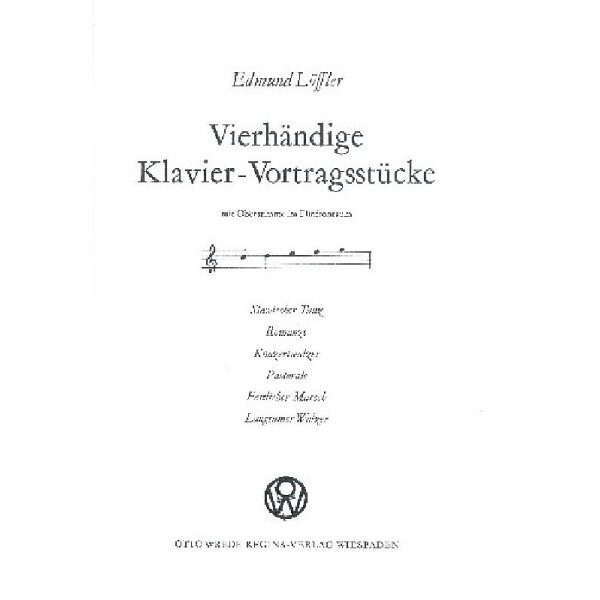 Vierhändige Klavier-Vortragsstücke mit Oberstimme im Fünftonraum