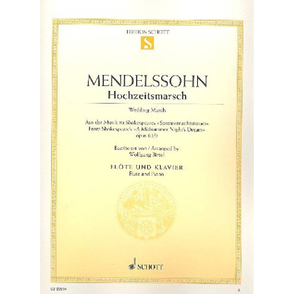 Hochzeitsmarsch op.61,9 für Flöte und Klavier