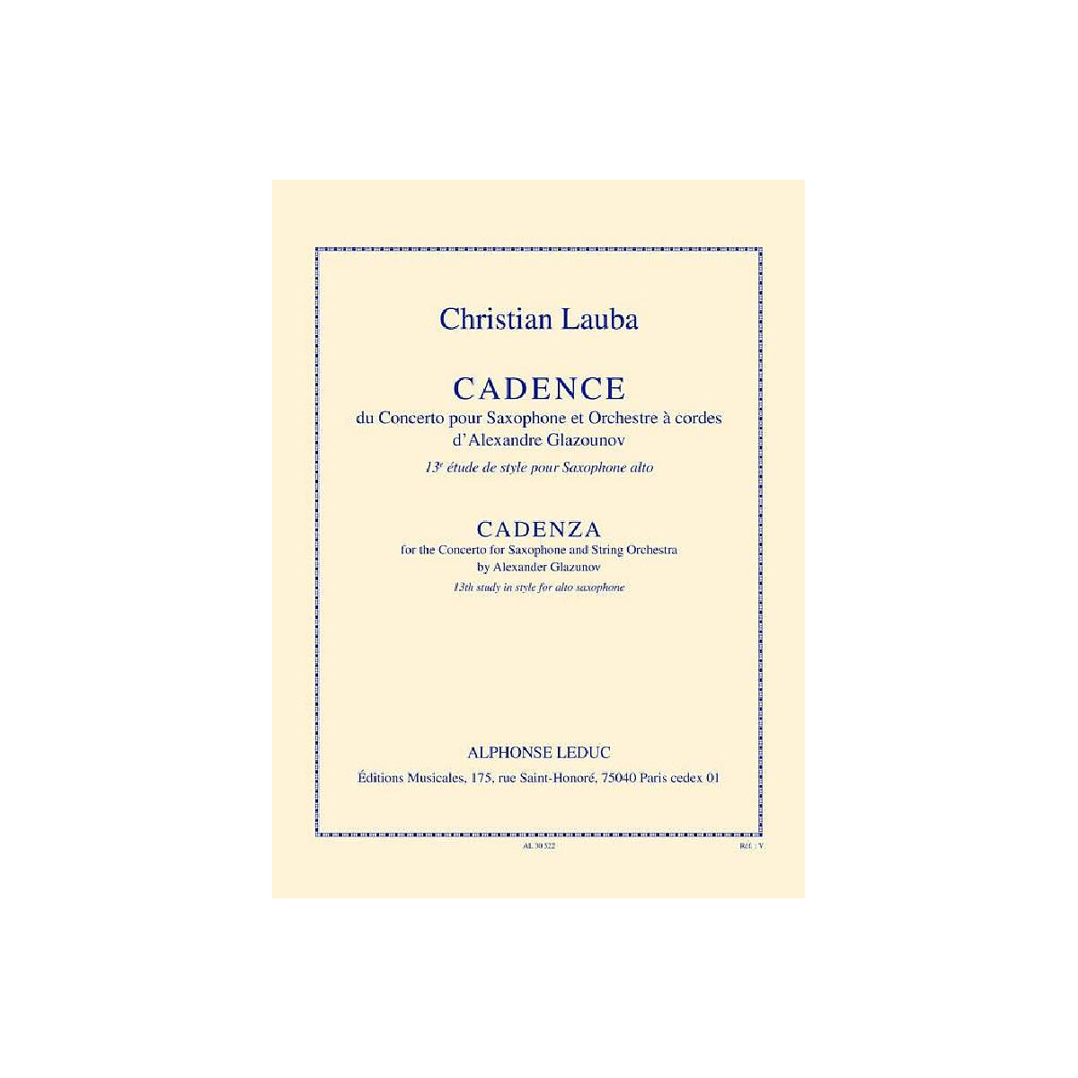 Cadence du concerto pour saxophone box