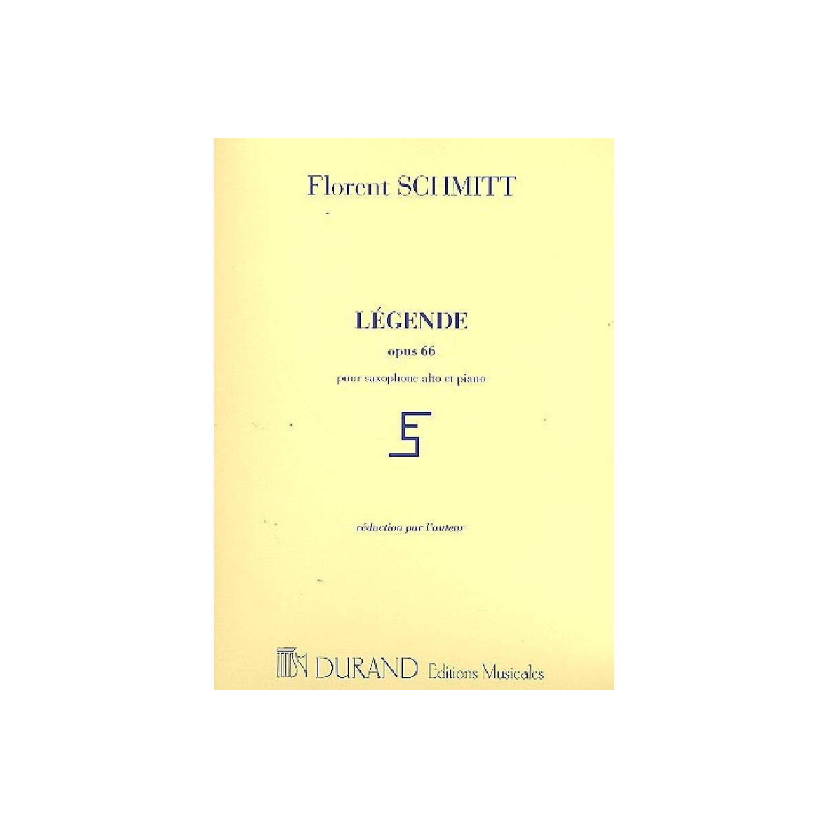 Legende op.66 pour saxophone alto