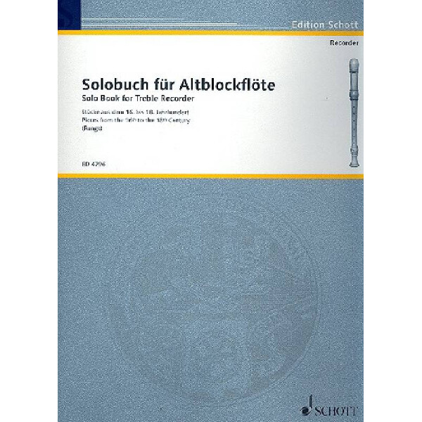 Solobuch Stücke aus dem 16.-18. Jahrhundert für Altblockfloete