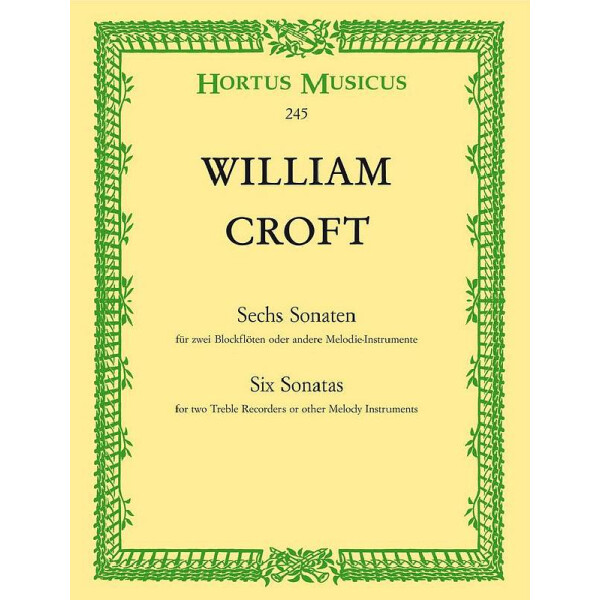 6 Sonaten für 2 Altblockflöten