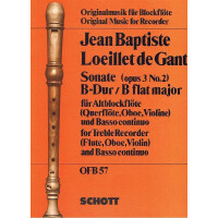 Sonate B-Dur op.3,2 für Altblockflöte und Klavier