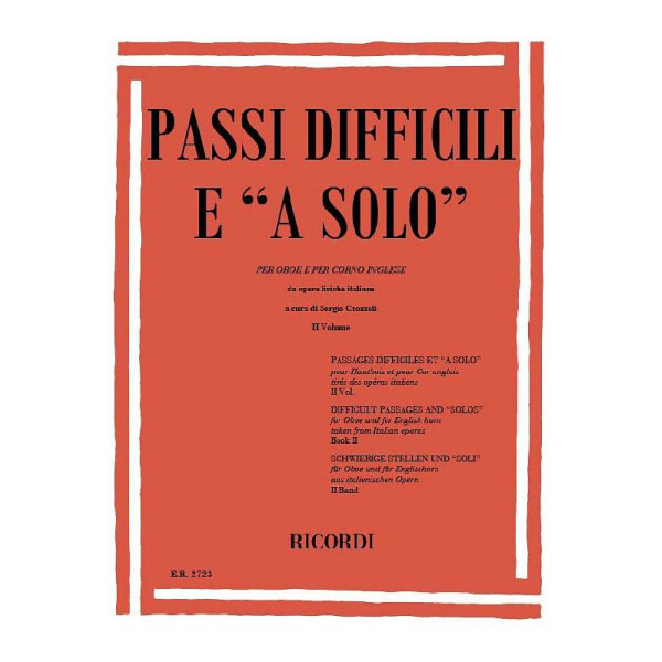 Passi difficili e a solo vol.2 per oboe