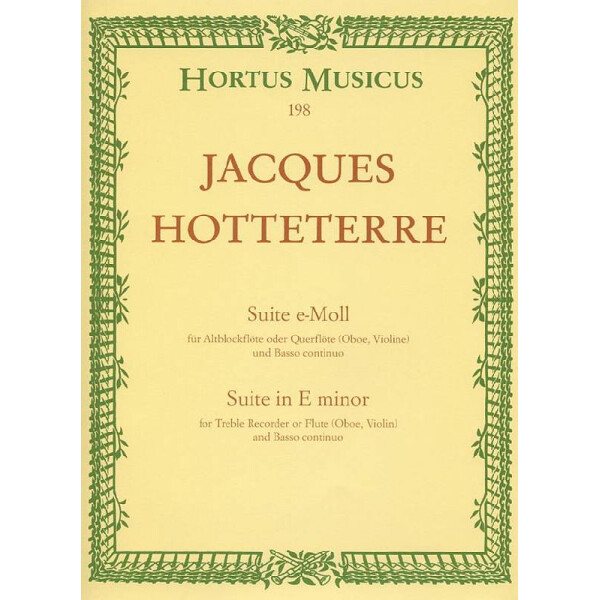 Suite e-Moll für Altblockflöte (Fl, Ob, Vl) und bc