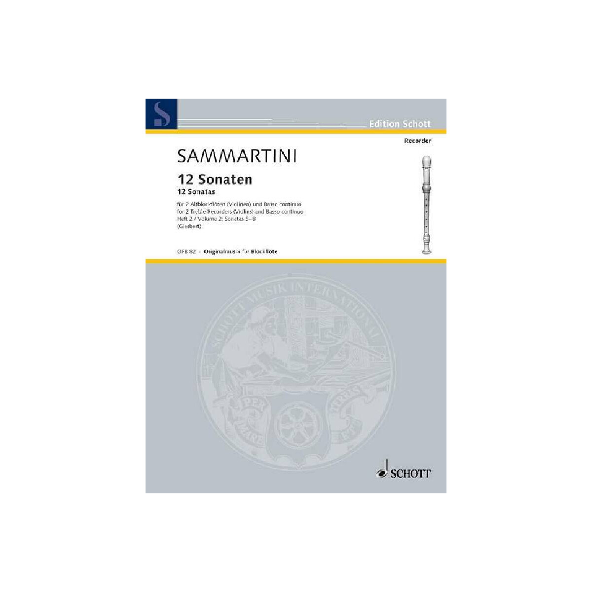 12 Sonaten Band 2 für 2 Altblockflöten