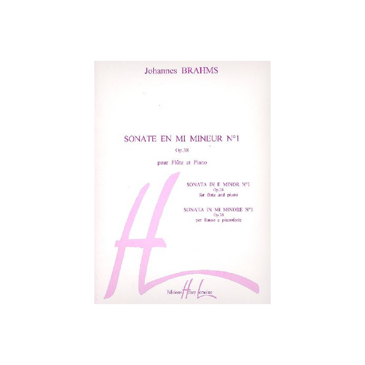 Sonate mi mineur no.1 box