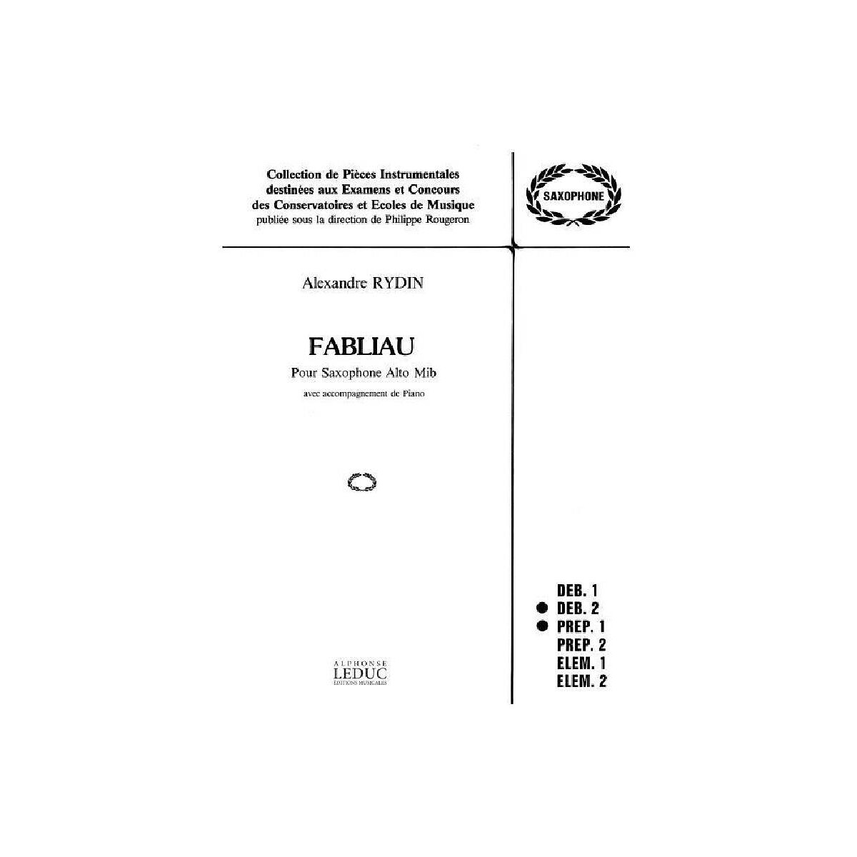 Fabliau pour saxophone alto et piano box