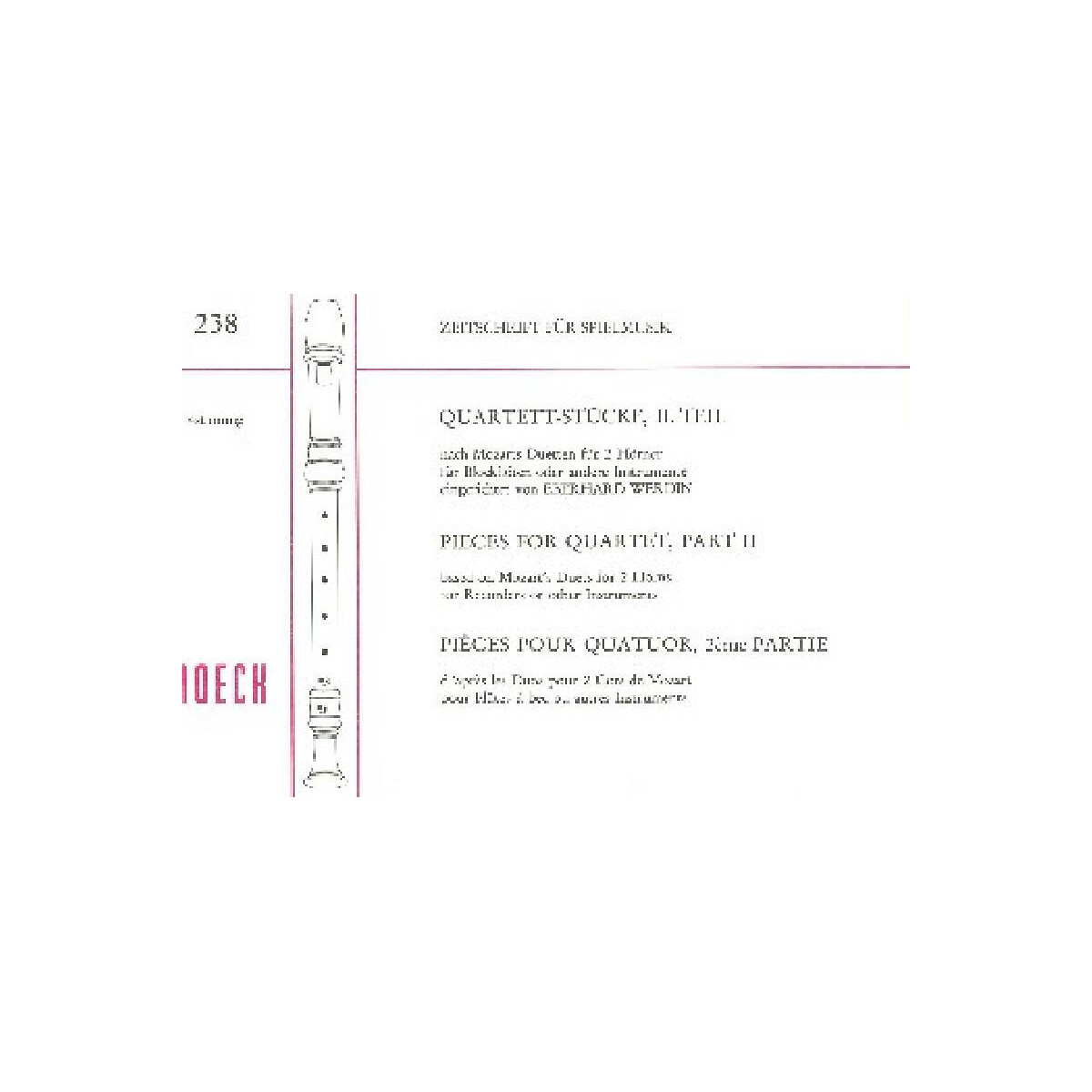 Quartettstücke nach den Duetten box