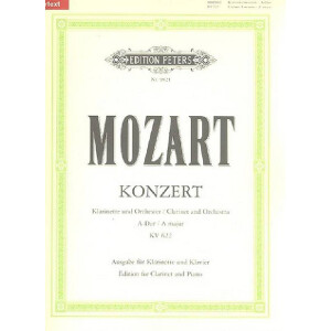 Konzert A-Dur KV622 f&uuml;r Klarinette und Orchester