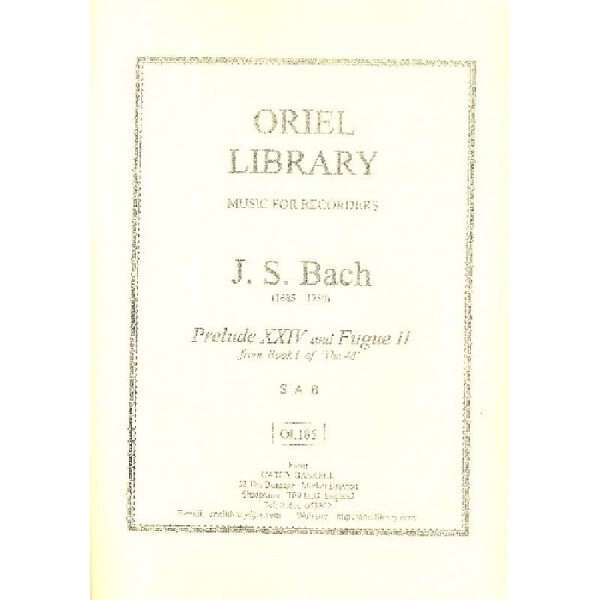 Prelude XXIV and Fugue II