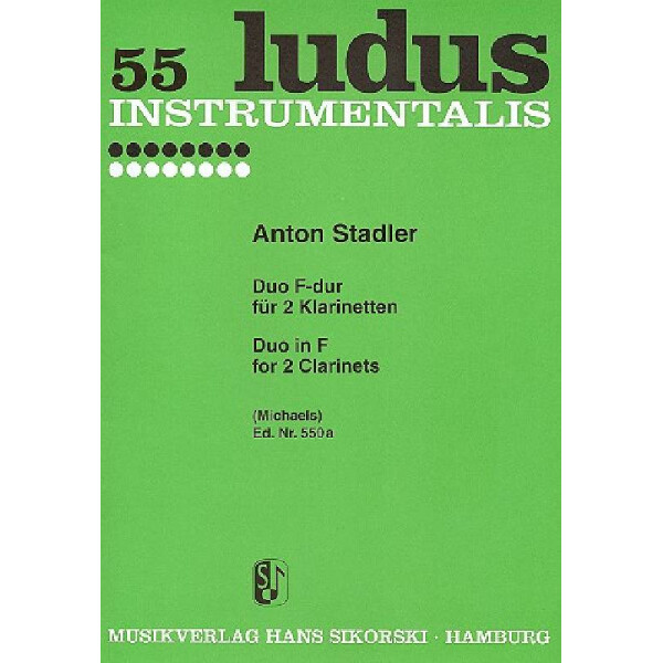 Duo F-Dur für 2 Klarinetten
