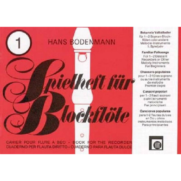 Spielheft für Blockflöte Band 1