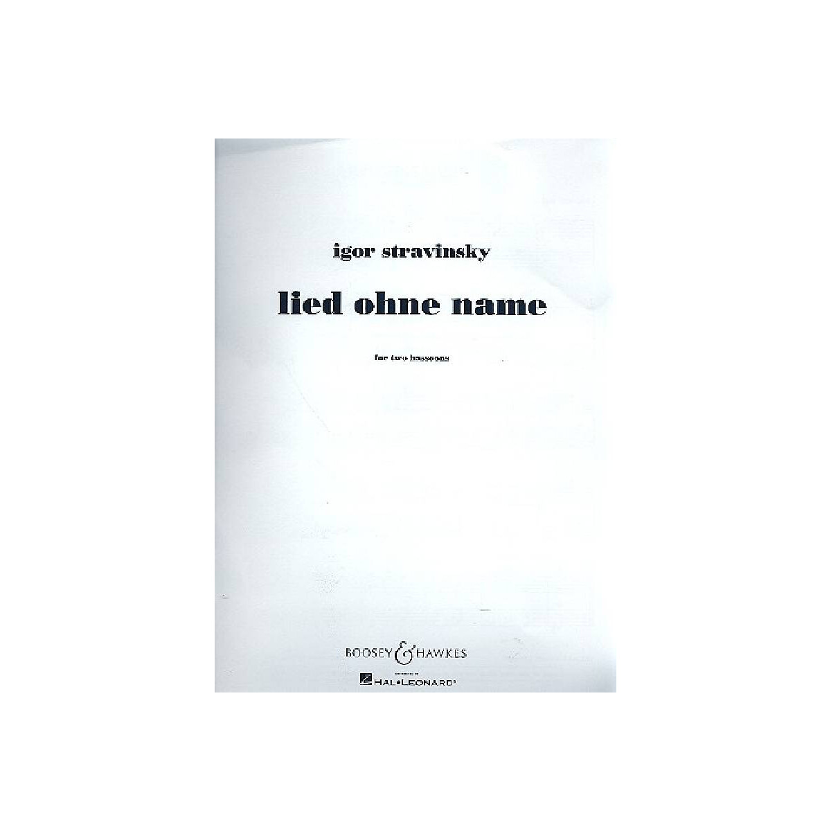 Lied ohne Name für 2 Fagotte box