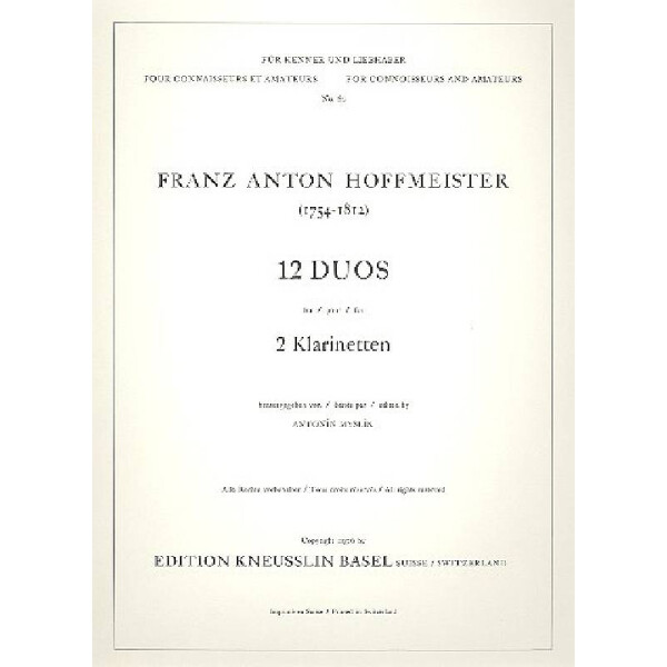 12 Duos für 2 Klarinetten
