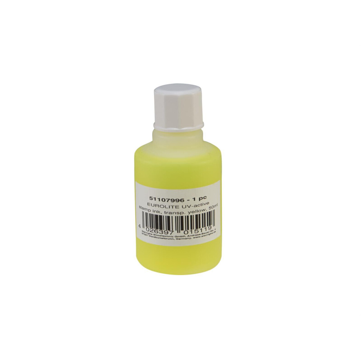 Eurolite UV-aktive Stempelfarbe, transparent gelb, 50ml