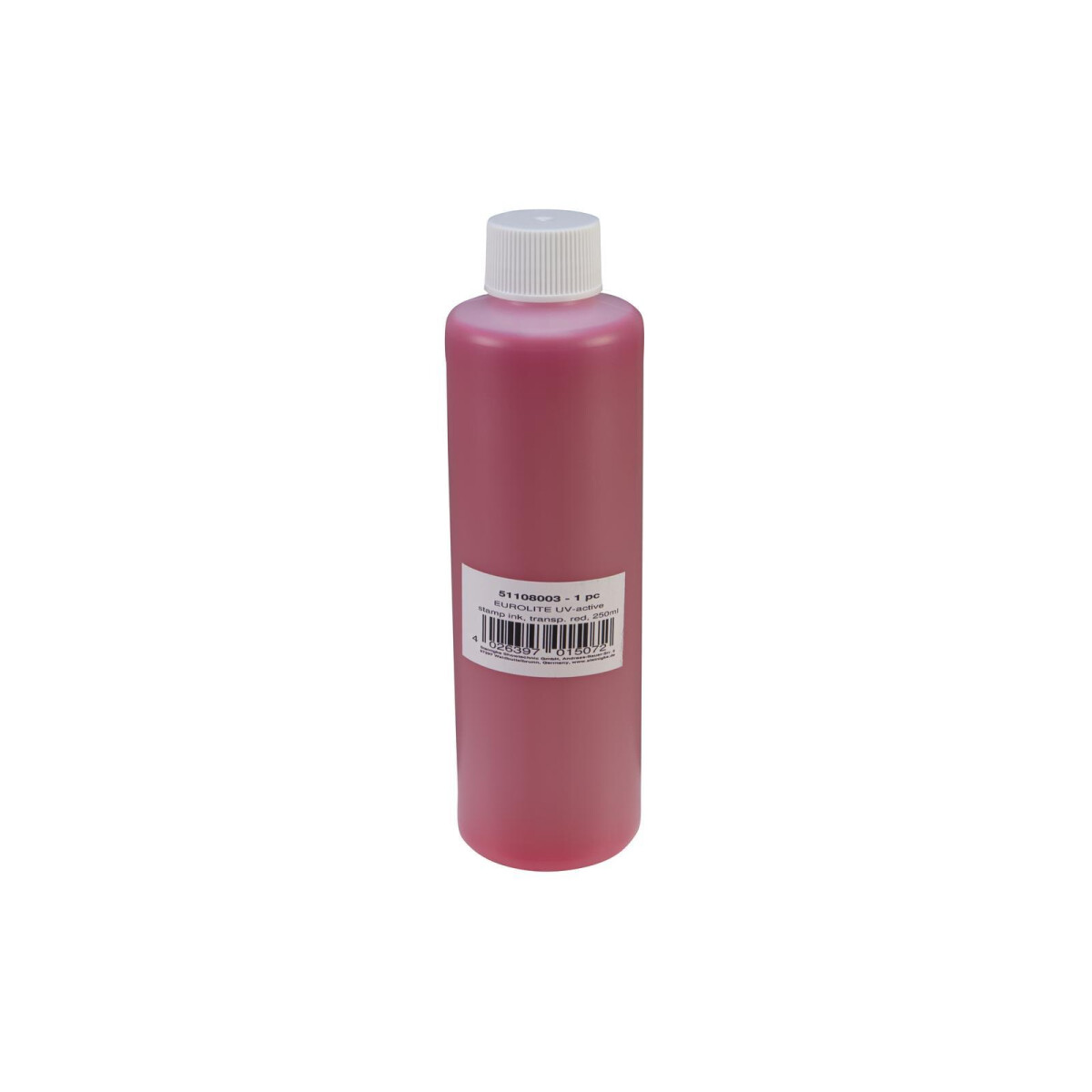 Eurolite UV-active stamp ink, transparent red, 250ml