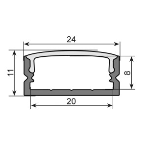 Eurolite U-profile 20mm for LED strip silver 2m
