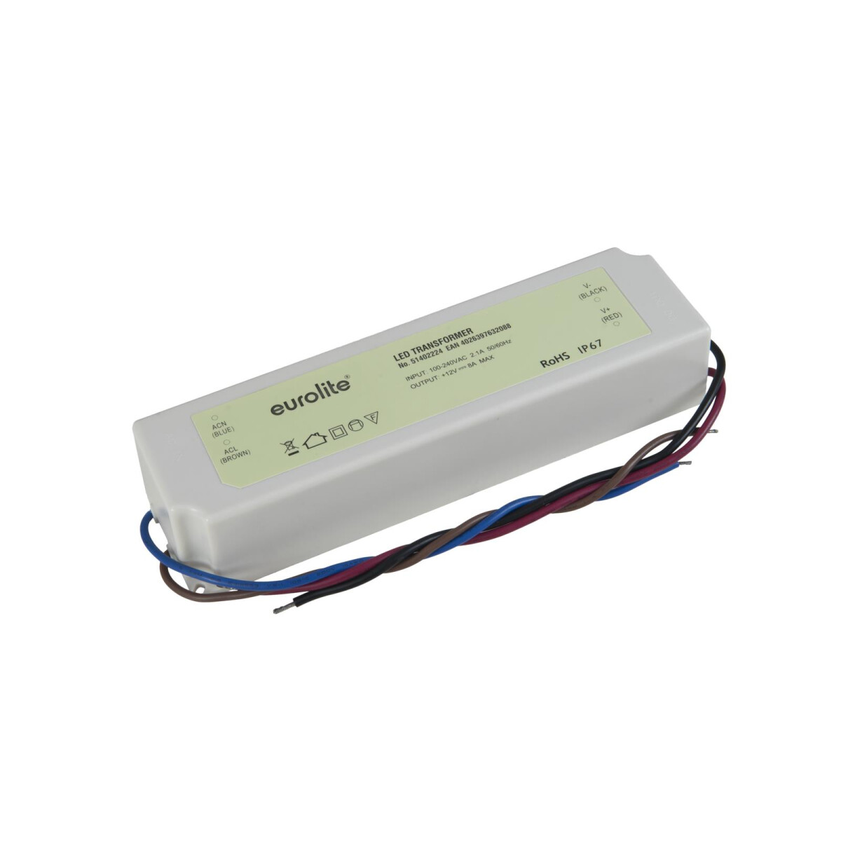 Eurolite electronic transformer, 12V, 8A, IP67
