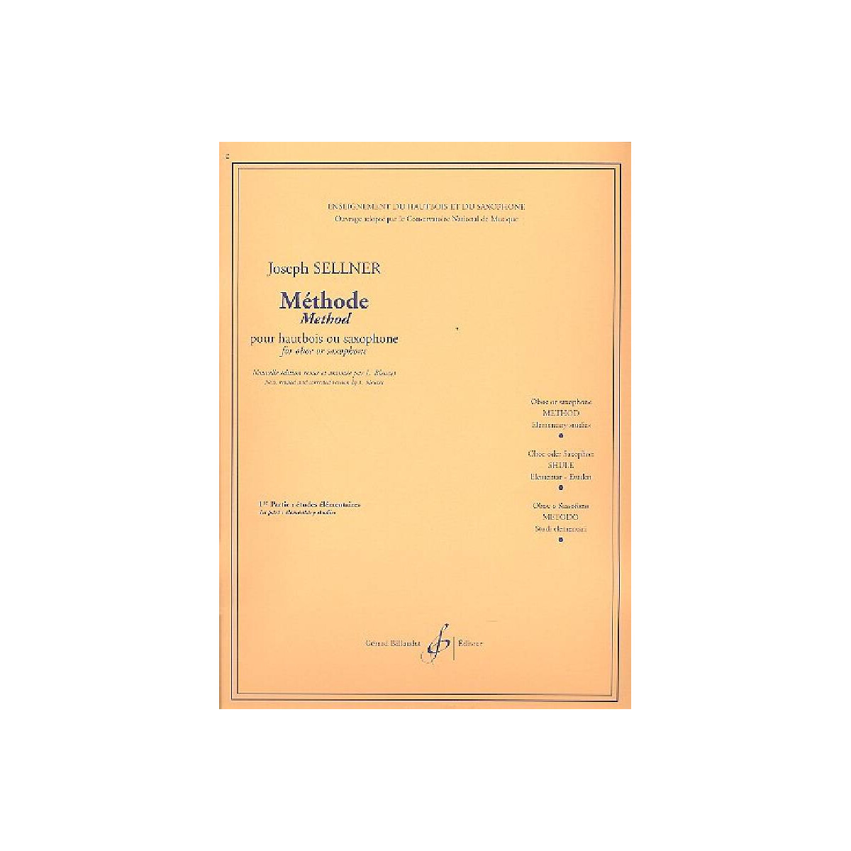 Methode pour hautbois ou saxophone vol.1 box