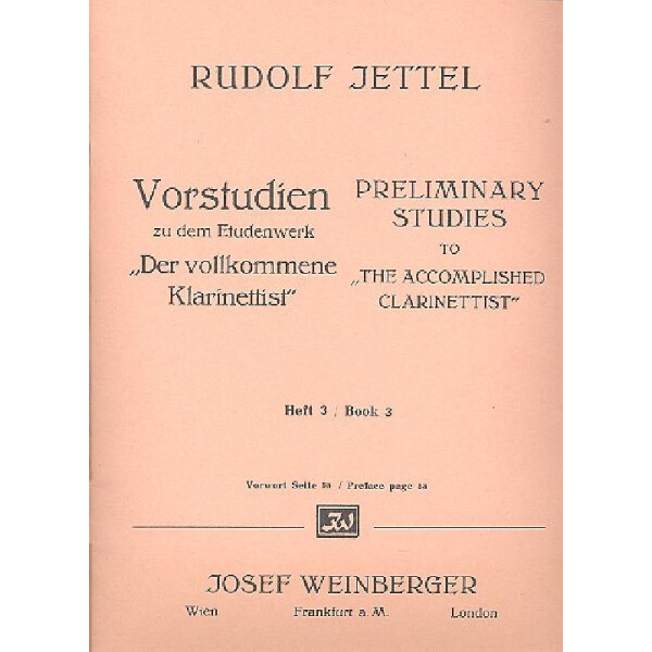Vorstudien Band 3 für Klarinette
