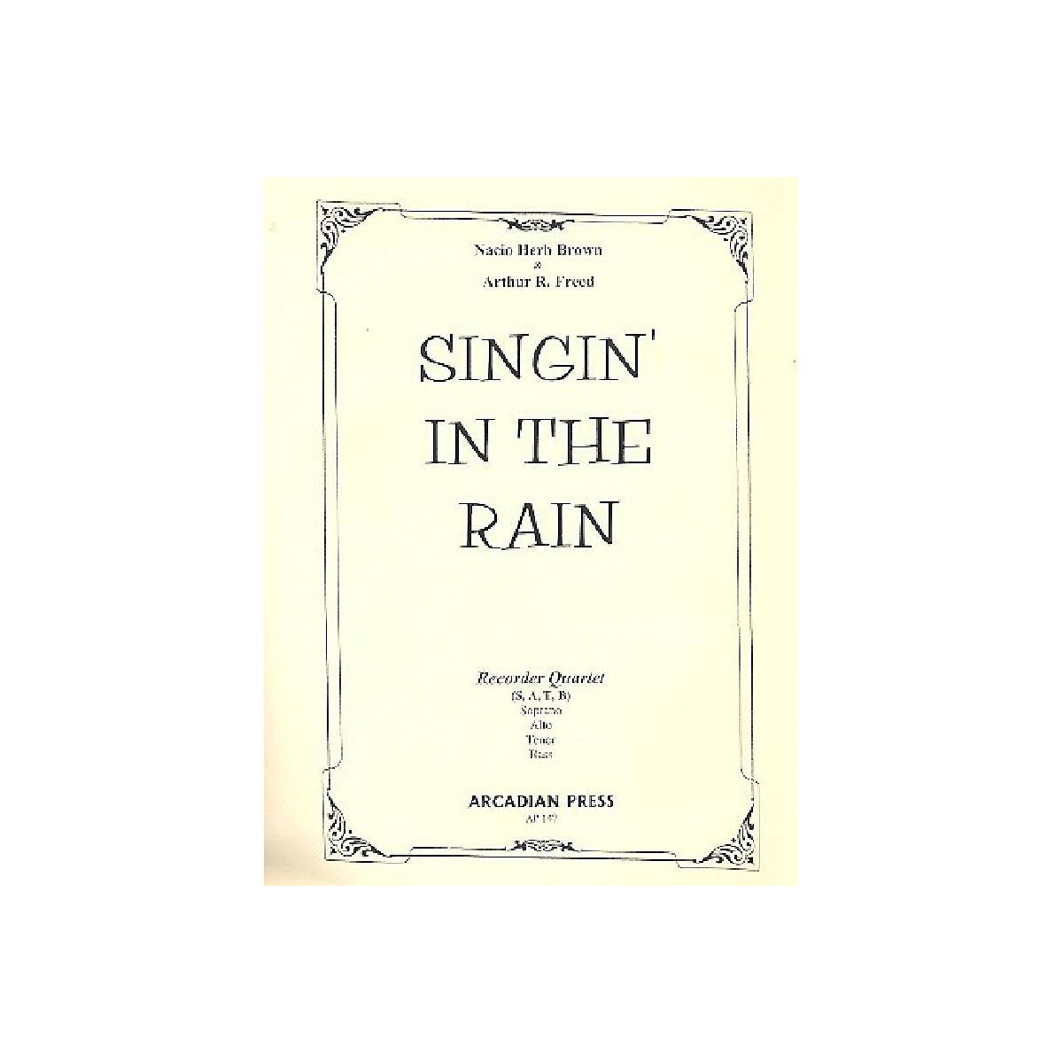 Singin in the Rain for 4 recorders (SATB box