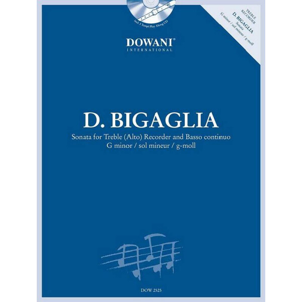 Sonate g-Moll (+CD) für Altblockflöte und Bc
