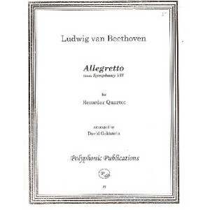 Allegretto from Symphony No.7  for recorder quartet