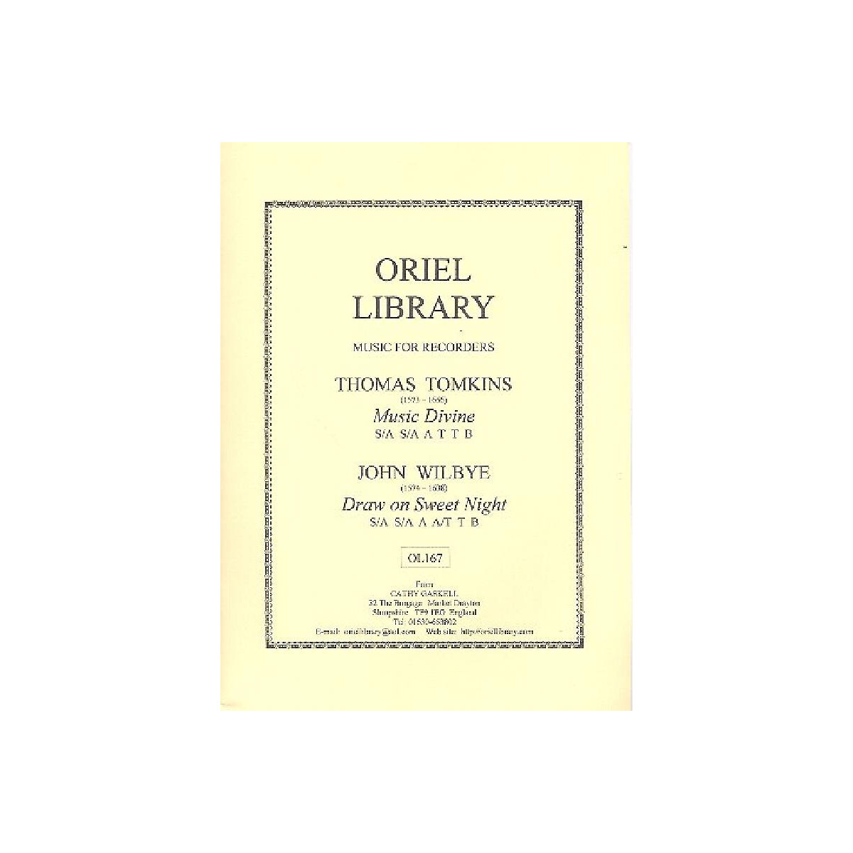 Music Divine (Tomkins)  and  Draw On Sweet