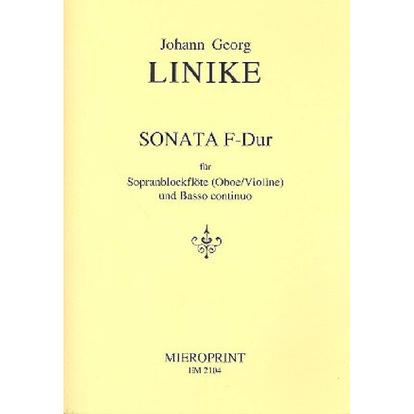 Sonate F-Dur für Sopranblockflöte