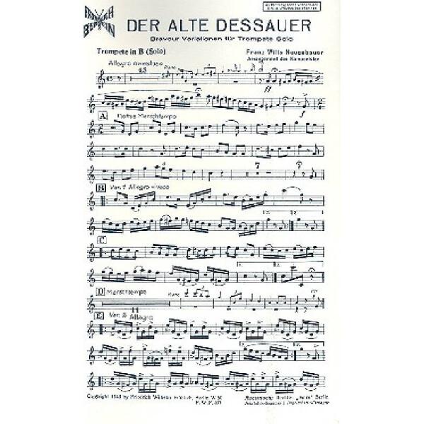 Der alte Dessauer für Trompete
