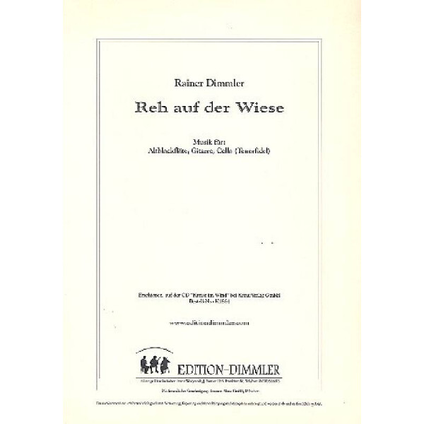 Reh auf der Wiese für Altblockflöte,