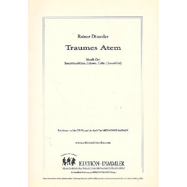 Traumes Atem für Tenorblockflöte,