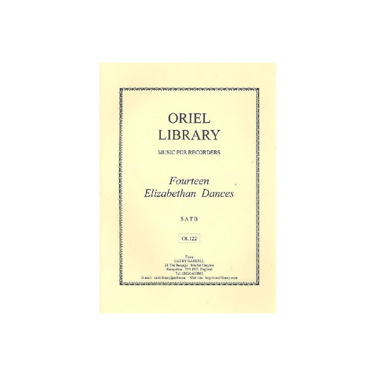 14 Elizabethan Dances . for 4 recorders box