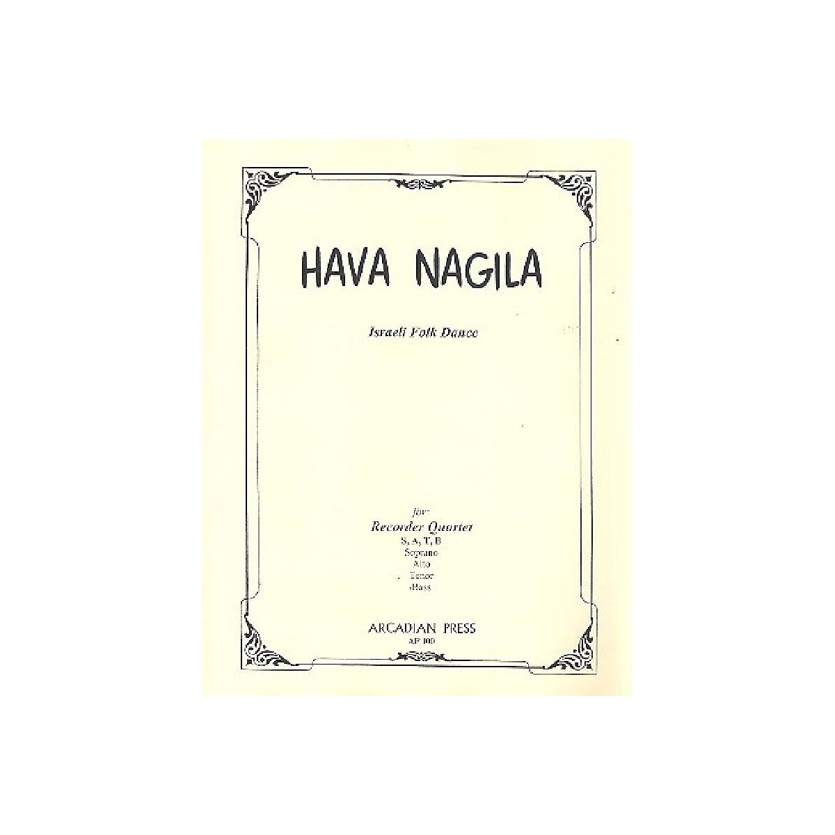 Hava nagila for 4 recorders (SATB) box