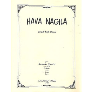Hava nagila for 4 recorders (SATB)