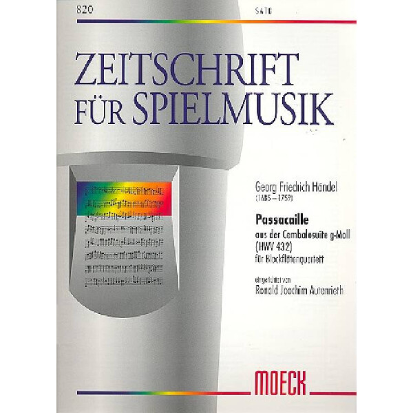 Passacaille g-Moll HWV432 für 4 Blockflöten