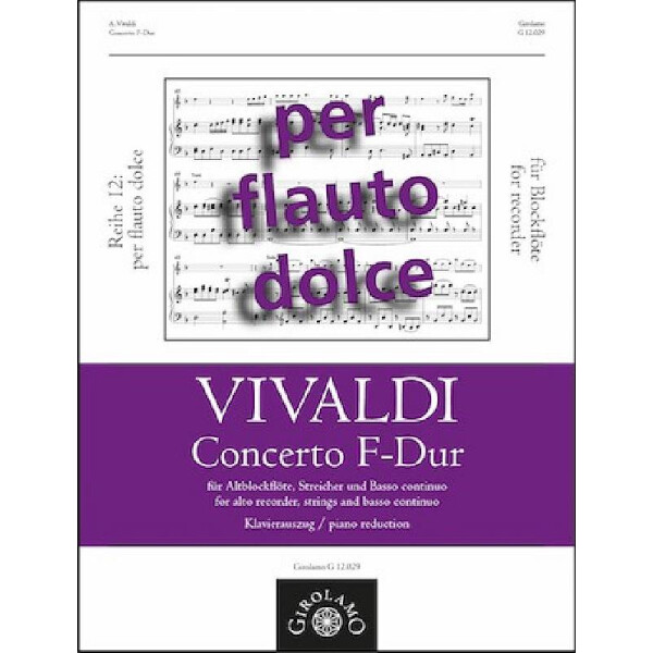 Konzert F-Dur RV442 für Altblockflöte,