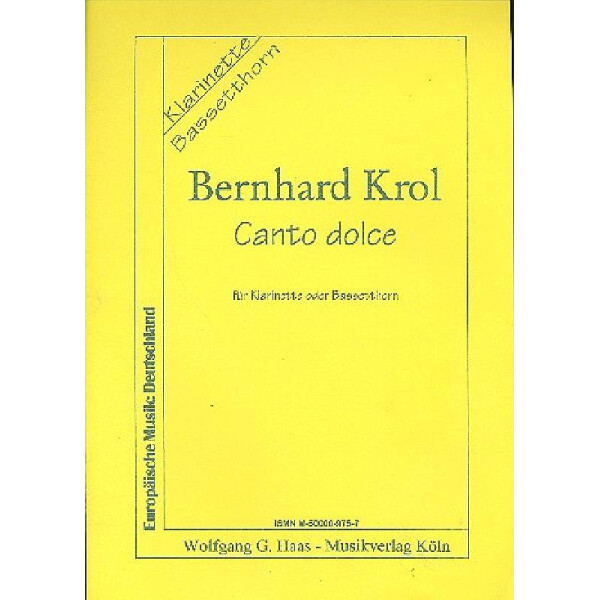 Canto dolce für Klarinette