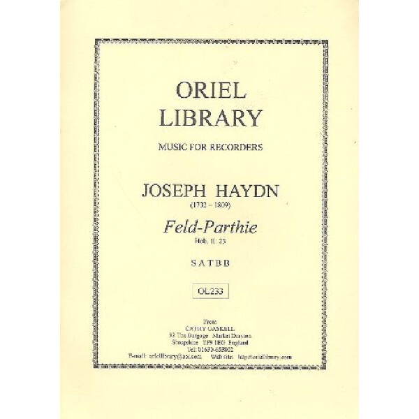 Feld-Parthie Hob.II:23 for 5 recorders (SATBB)