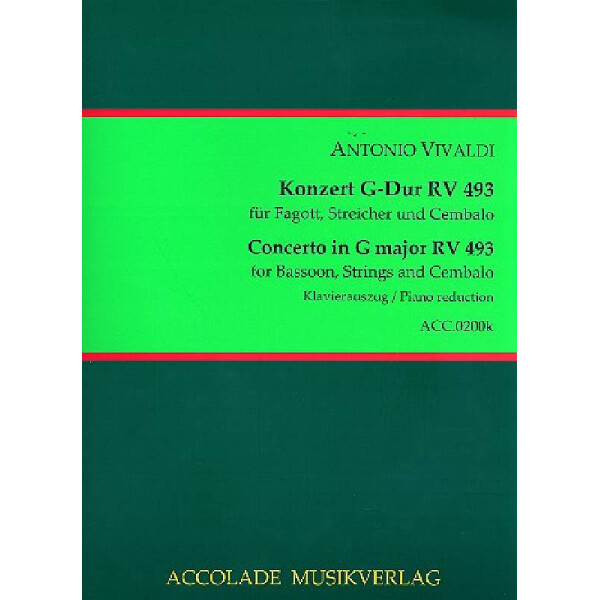 Konzert G-Dur RV493 für Fagott, Streicher und Bc
