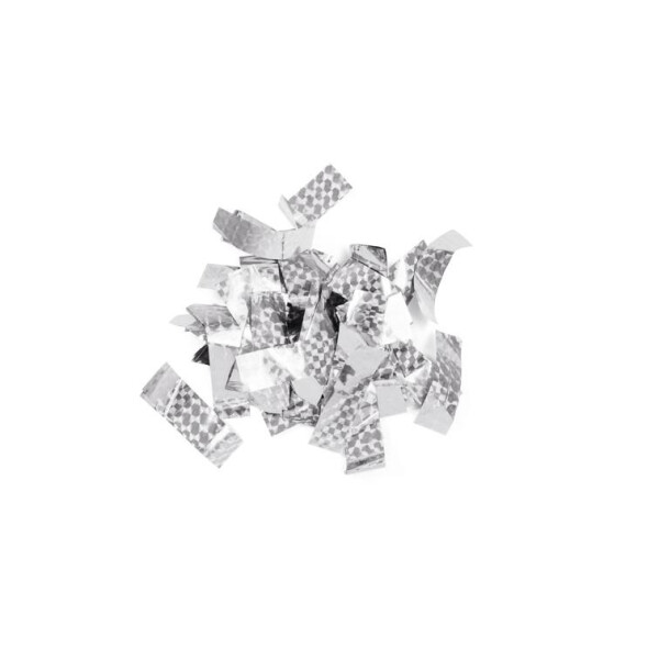 TCM Fx Metallic confetti rectangular 55x18mm, silver, laser effect, 1kg