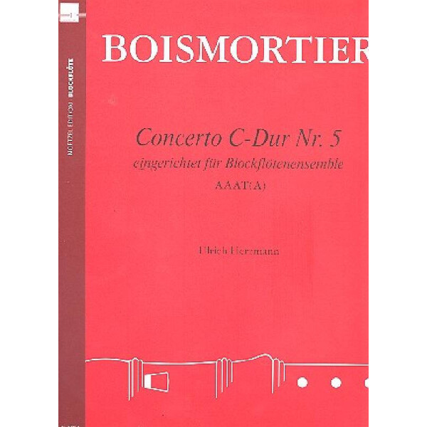 Concerto C-Dur Nr.5 für 4 Blockflöten (AAAT/A)