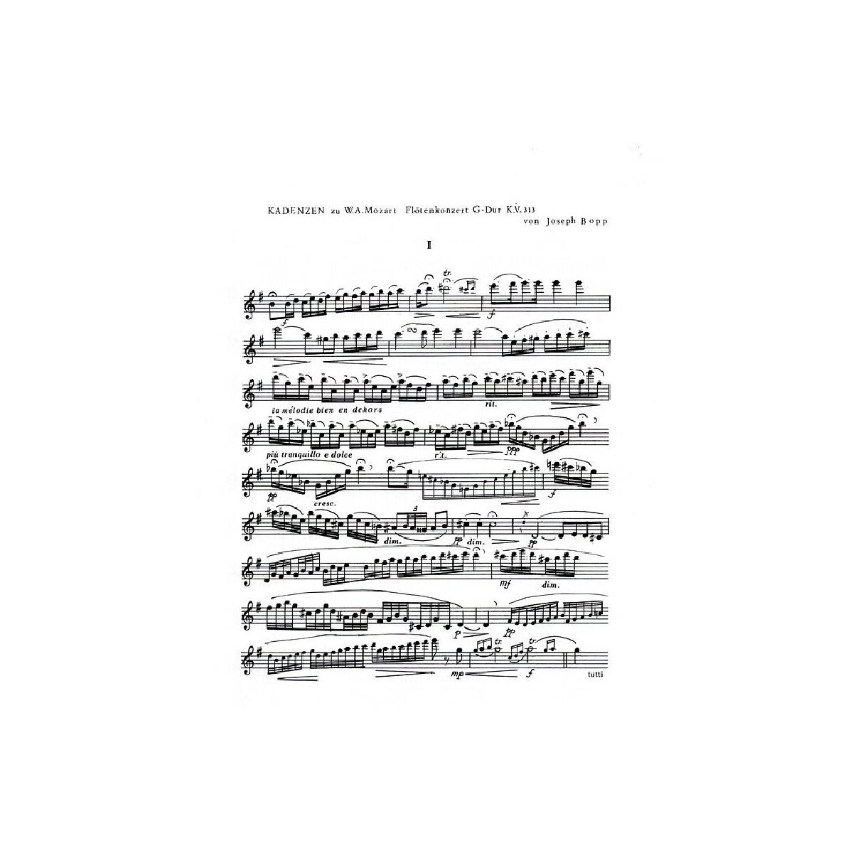 Kadenzen zu Flötenkonzert G-Dur KV3 box