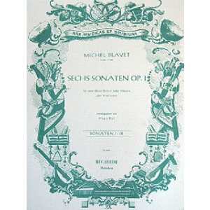 6 Sonaten Band 1 (Nr.1-3) f&uuml;r 2 Fl&ouml;ten