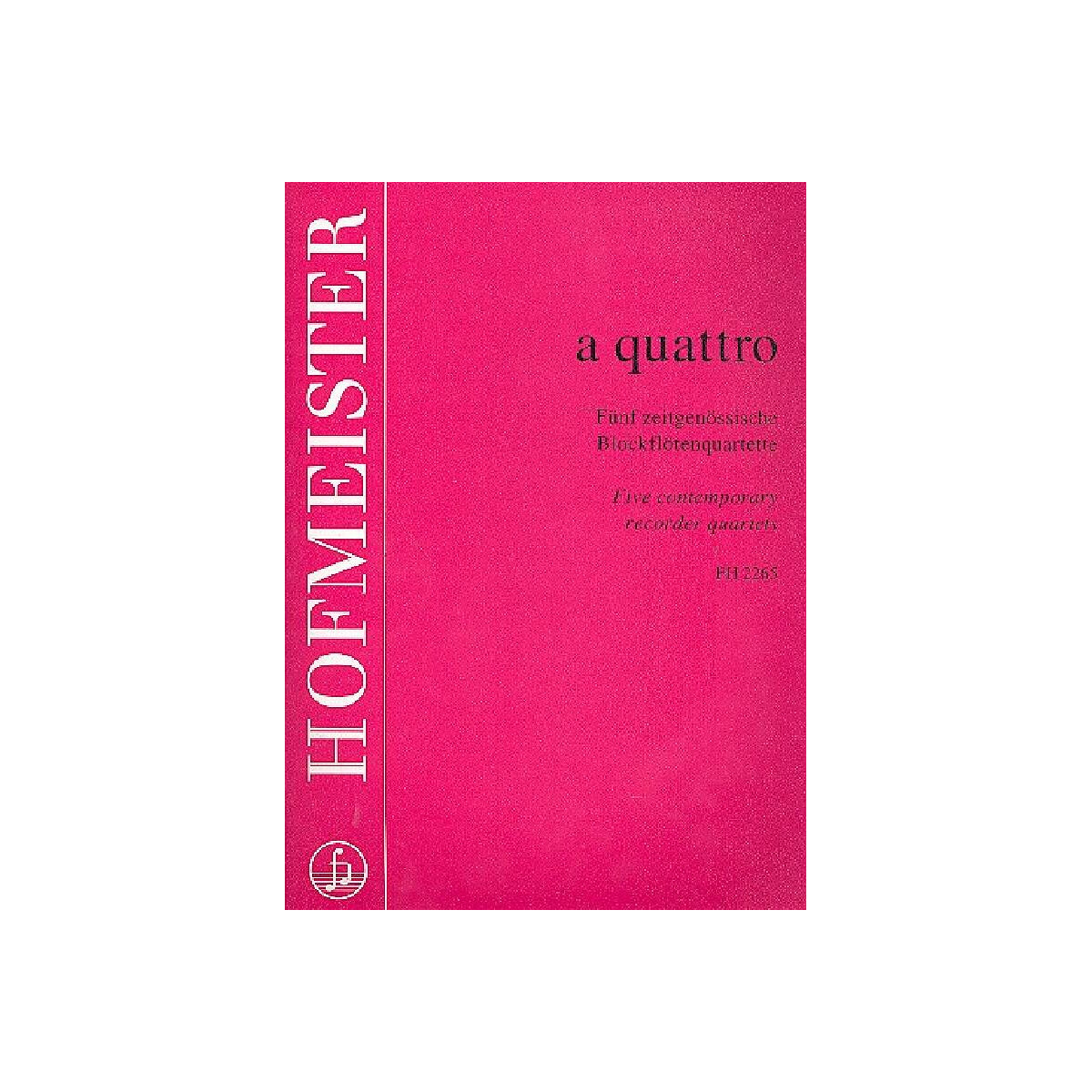 A quattro f&uuml;r 4 Blockfl&ouml;ten (SATB)