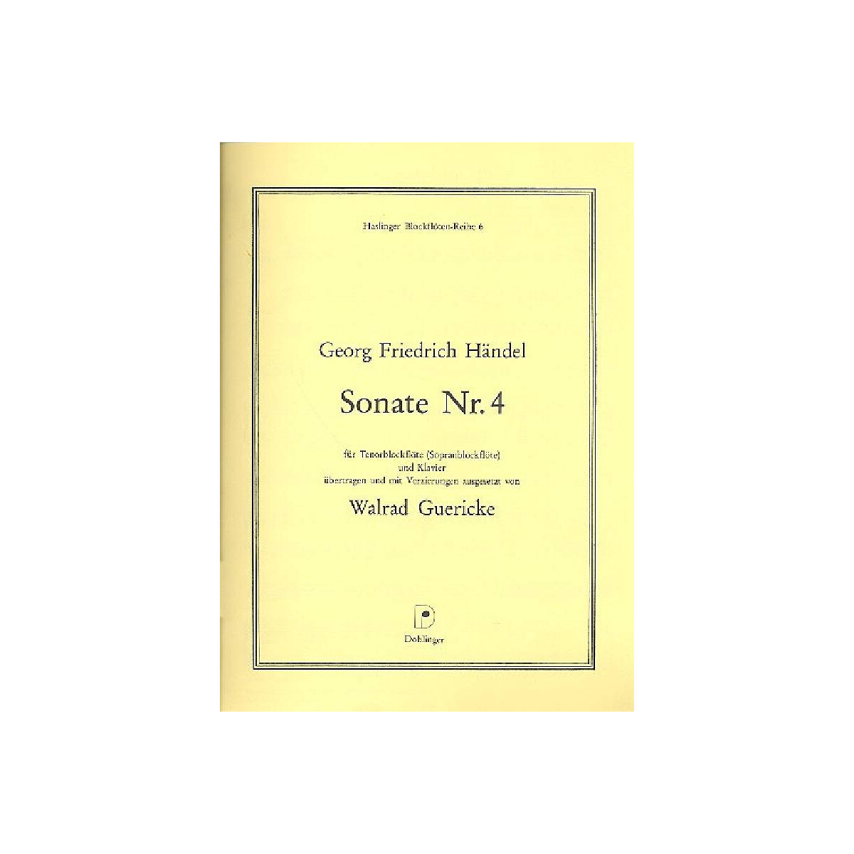 Sonate Nr.4 für Tenorblockflöte