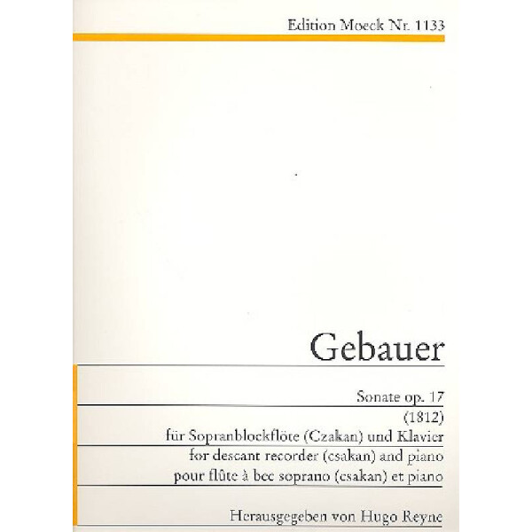 Sonate op.17 für Sopranblockflöte