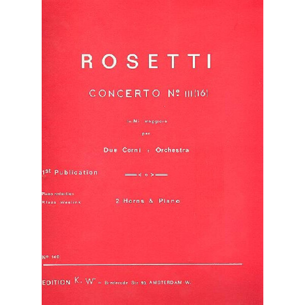 Konzert E-Dur (original) Nr.3 für 2 Hörner und Orchester